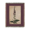 Digitalis Purpurea Foxglove Woven Blanket, Flora Londinensis, Vintage Botanical Art