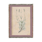 A Curious Herbal Lavender Woven Blanket, Elizabeth Blackwell, Vintage Botanical Art Throw
