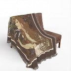 JOB Cigarette Papers Woven Blanket, Alphonse Mucha, 1897 Art Nouveau Poster