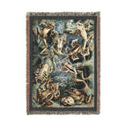 Batrachia Frogs Woven Blanket, Ernst Haeckel, Vintage Amphibian Art