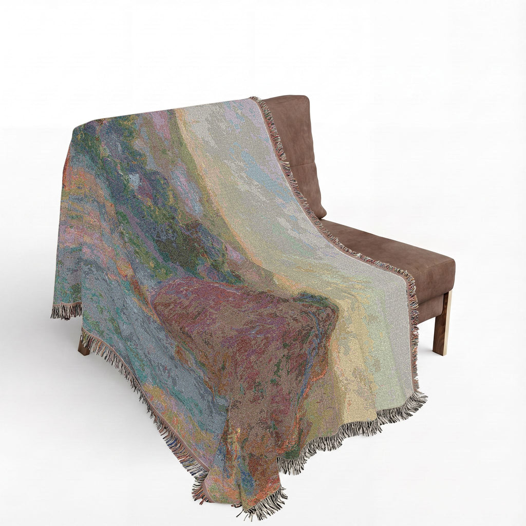 Stacks of Wheat (End of Summer) Woven Blanket, Claude Monet, Impressionist Art Throw