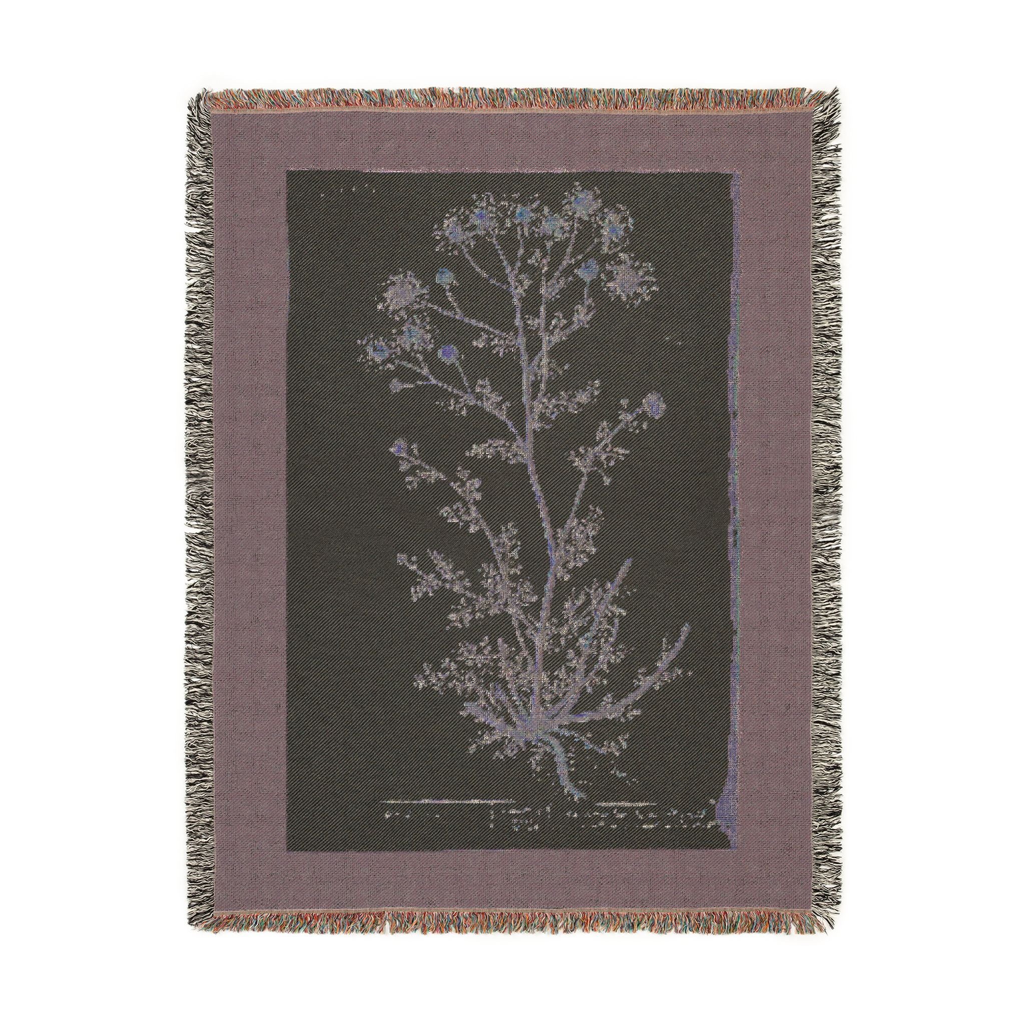 A Curious Herbal Faetid Camomile Woven Blanket, Elizabeth Blackwell, Botanical Art Throw