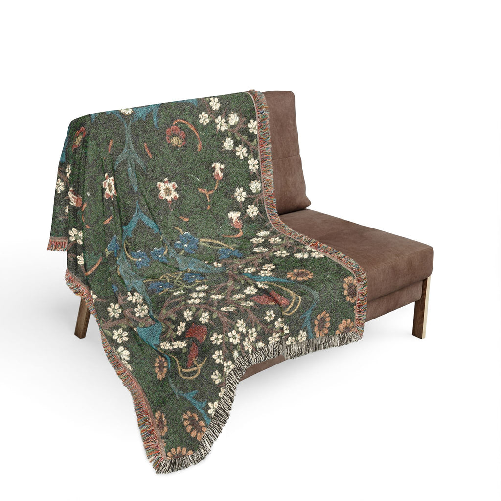Blackthorn Woven Blanket, John Henry Dearle, Arts and Crafts Floral Art Throw