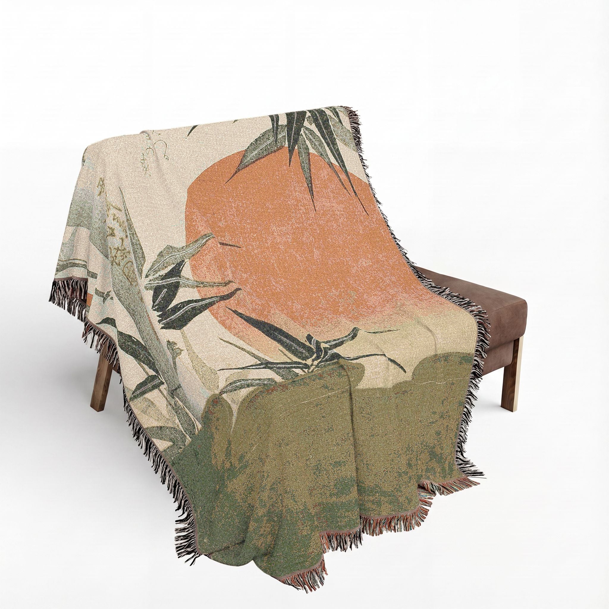 Bamboo and Rising Sun Woven Blanket, Utagawa Kunimaru, Japanese Botanical Art