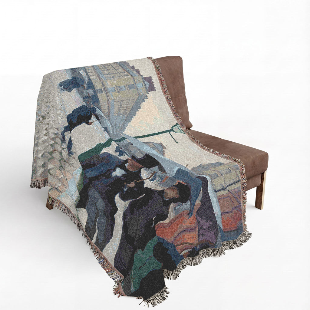 Paris Street; Rainy Day Woven Blanket, Gustave Caillebotte, Impressionist Art Throw