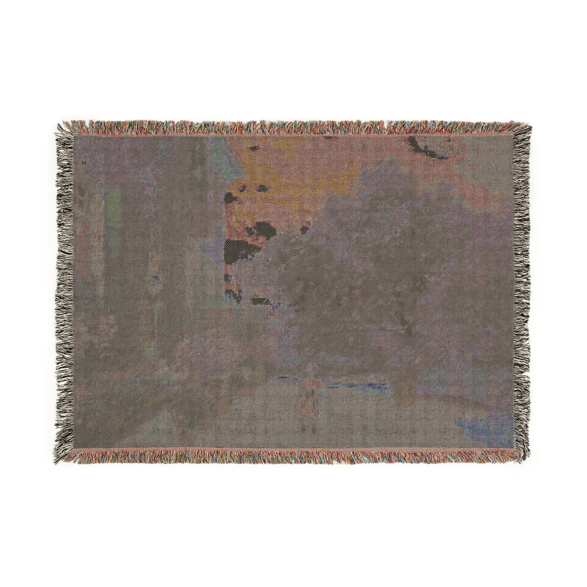 The Artist's House at Argenteuil Woven Blanket, Claude Monet, Impressionist Art Throw
