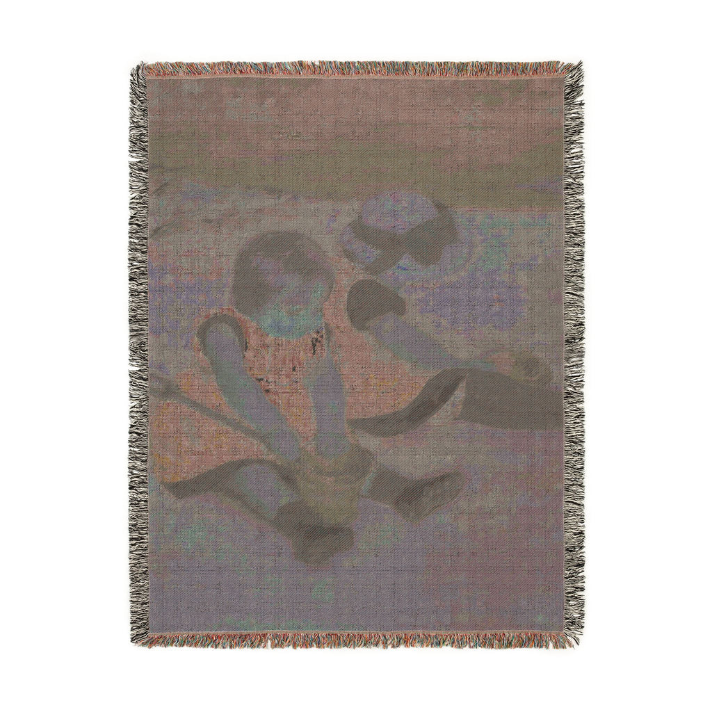 Children Playing on the Beach Woven Blanket, Mary Cassatt, Impressionist Art Throw