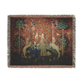 The Lady and the Unicorn Taste Woven Blanket, Medieval Tapestry Art Throw