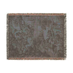 The Unicorn Crosses a Stream Woven Blanket, Medieval Unicorn Tapestry Art Throw