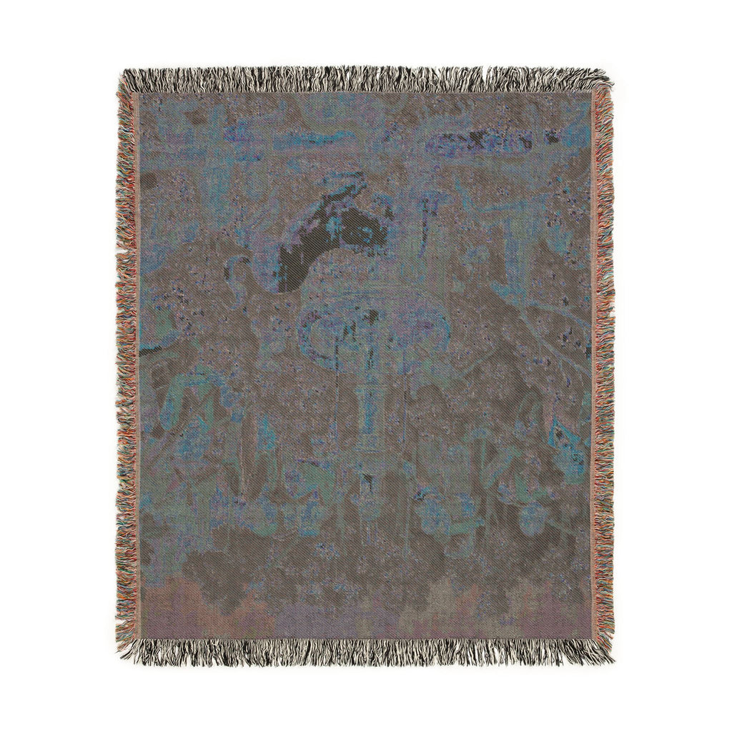 The Unicorn Purifies Water Woven Blanket, Medieval Unicorn Tapestry Art Throw