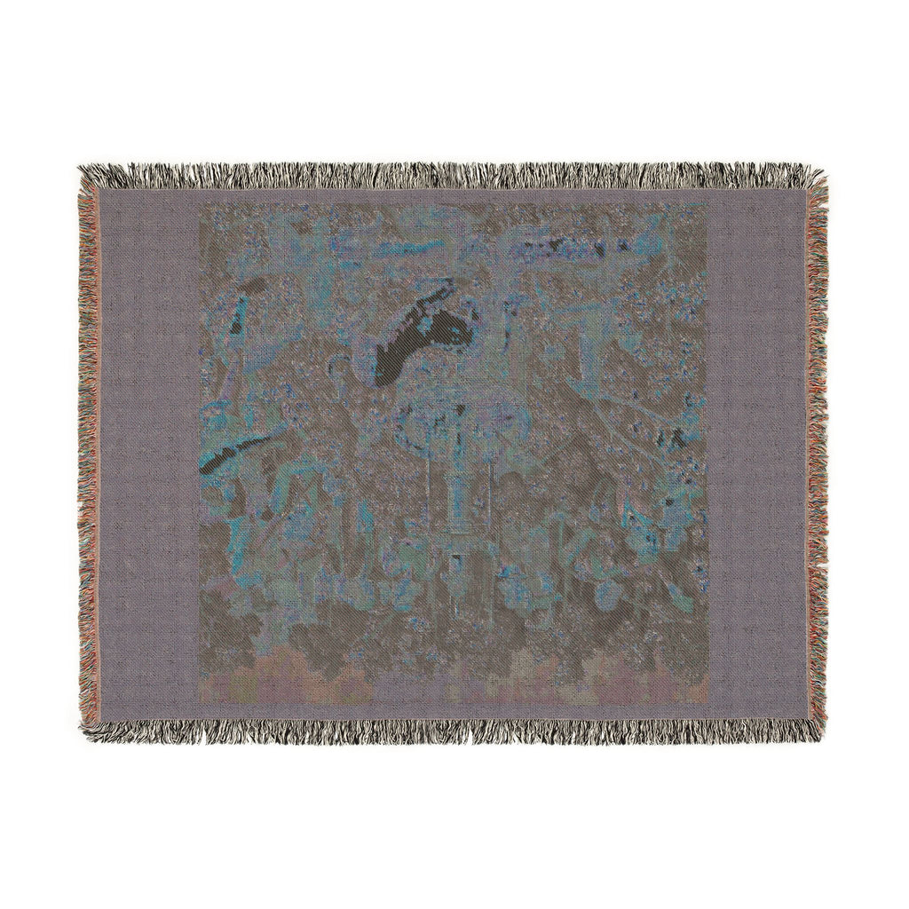 The Unicorn Purifies Water Woven Blanket, Medieval Unicorn Tapestry Art Throw