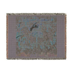 The Unicorn Purifies Water Woven Blanket, Medieval Unicorn Tapestry Art Throw