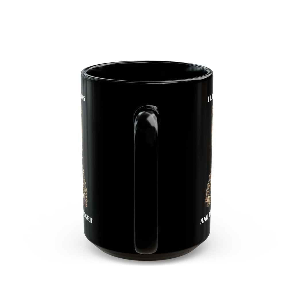I Like Big Books And I Cannot Budget Mug, Funny Book Lover Humor, Black Ceramic