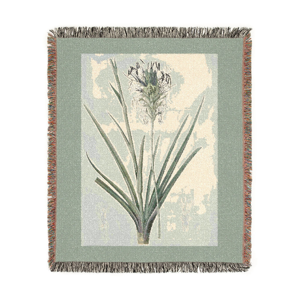 Agave Spicata Woven Blanket, Pierre-Joseph Redouté, Vintage Botanical Art Throw