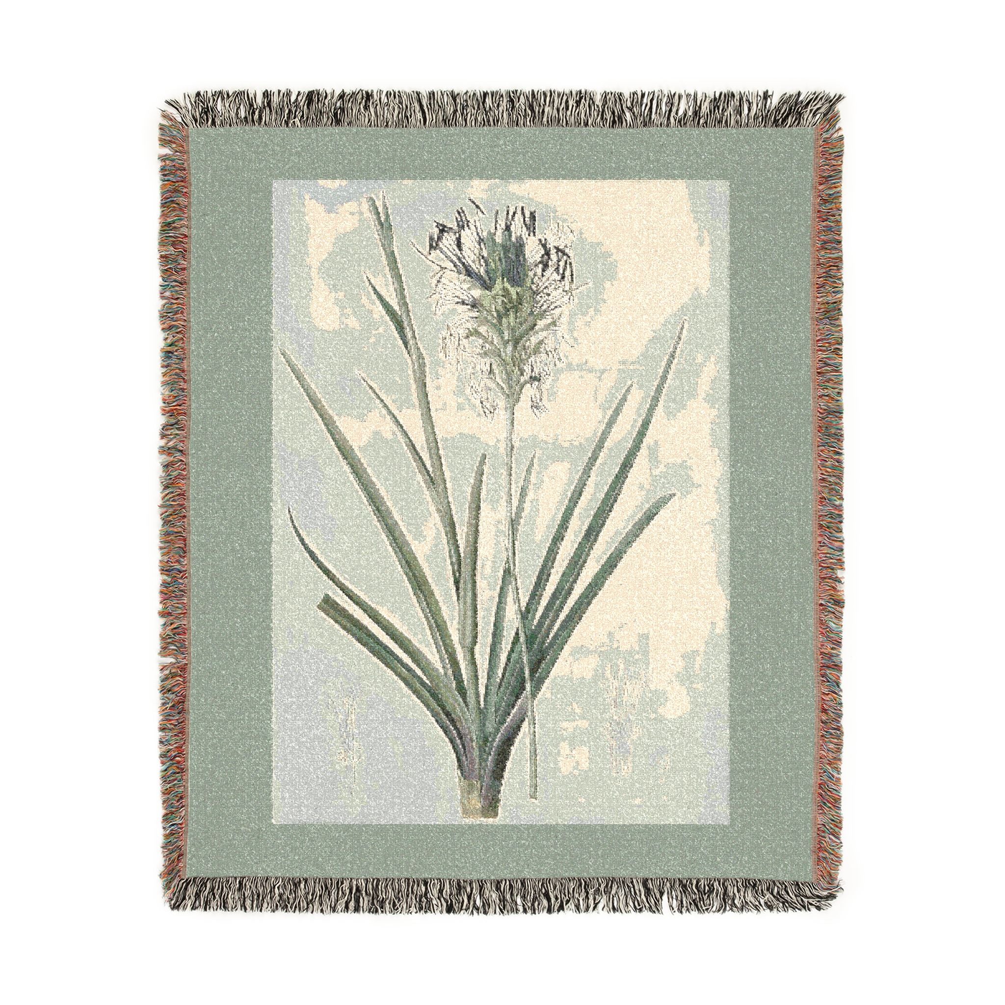 Agave Spicata Woven Blanket, Pierre-Joseph Redouté, Vintage Botanical Art Throw
