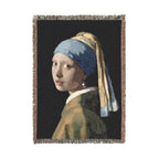 Girl with a Pearl Earring Woven Blanket, Johannes Vermeer, Dutch Golden Age Art