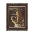 JOB Cigarette Papers Woven Blanket, Alphonse Mucha, 1897 Art Nouveau Poster