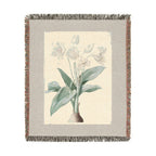 Crinum Giganteum Woven Blanket, Pierre-Joseph Redouté, Vintage Botanical Art Throw