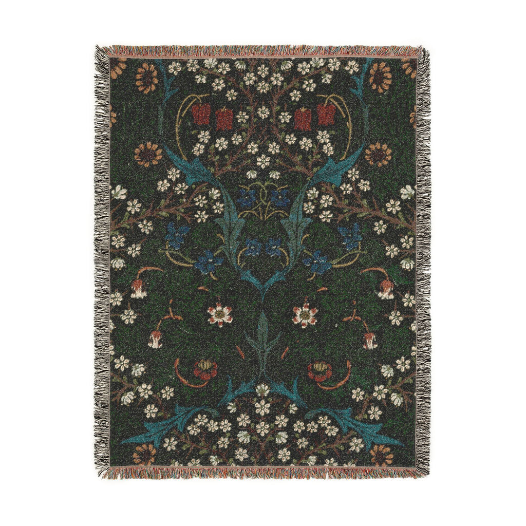 Blackthorn Woven Blanket, John Henry Dearle, Arts and Crafts Floral Art Throw