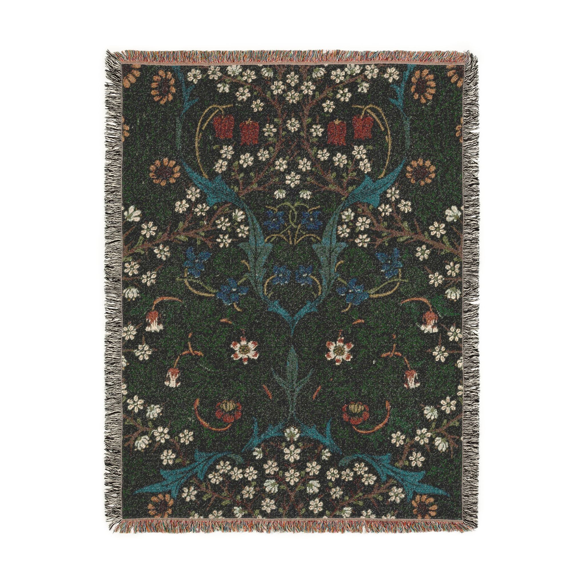 Blackthorn Woven Blanket, John Henry Dearle, Arts and Crafts Floral Art Throw