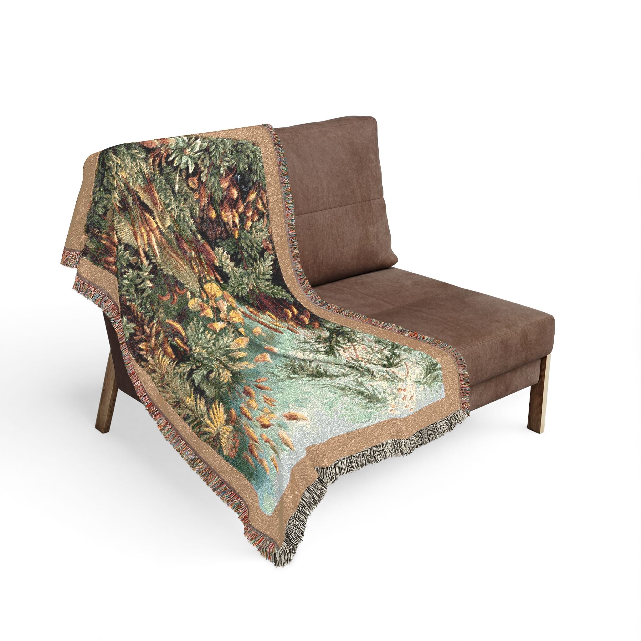 Muscinae Moss Woven Blanket, Ernst Haeckel, Vintage Botanical Art