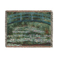 Japanese Footbridge Woven Blanket, Claude Monet, Impressionist Garden Art Throw