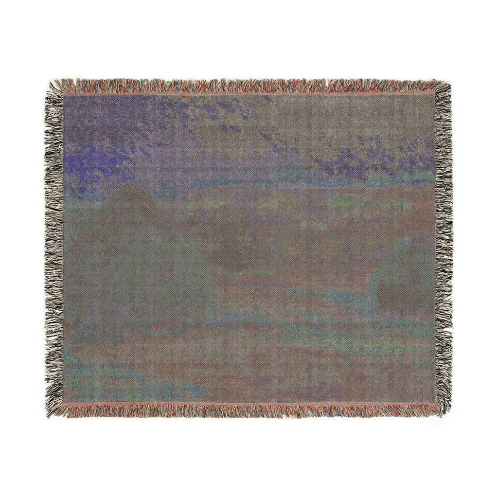 Stacks of Wheat (End of Summer) Woven Blanket, Claude Monet, Impressionist Art Throw