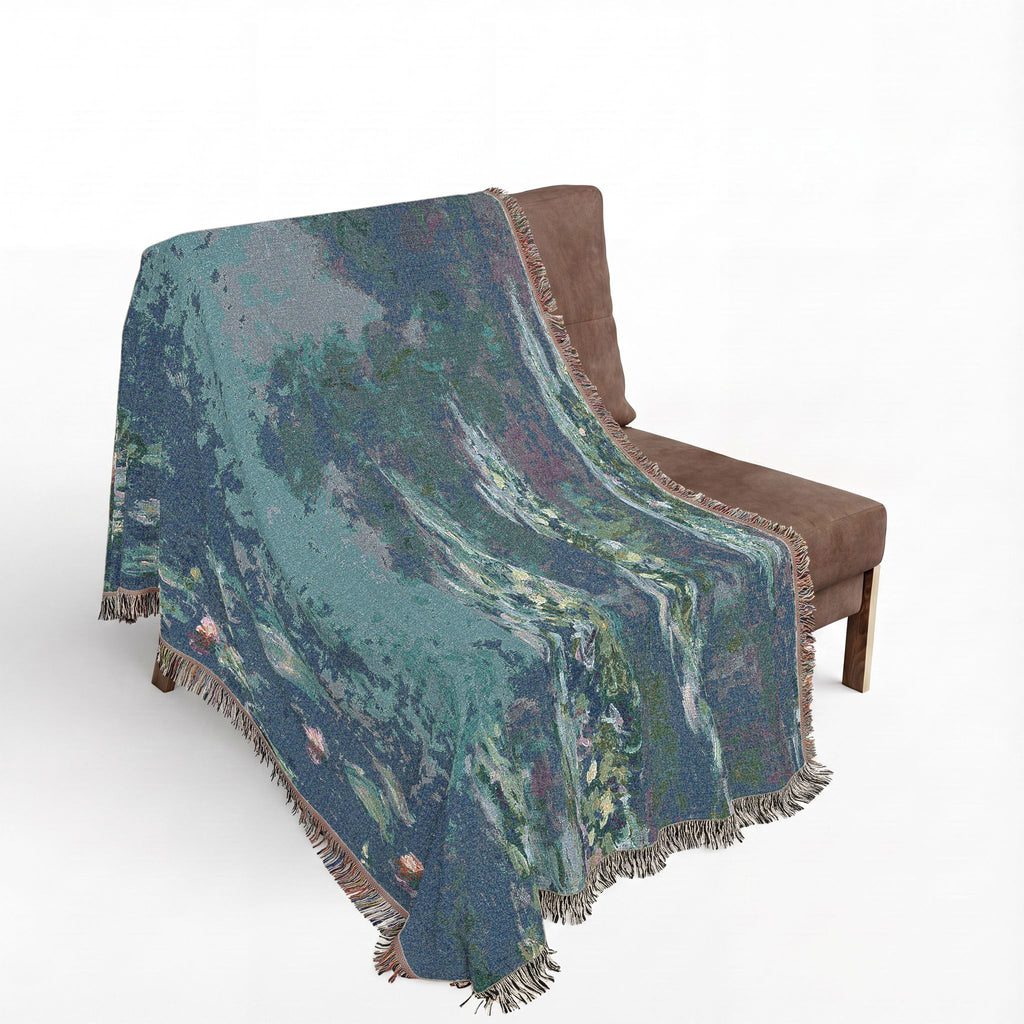 Water Lilies Woven Blanket, Claude Monet, Impressionist Fine Art Throw