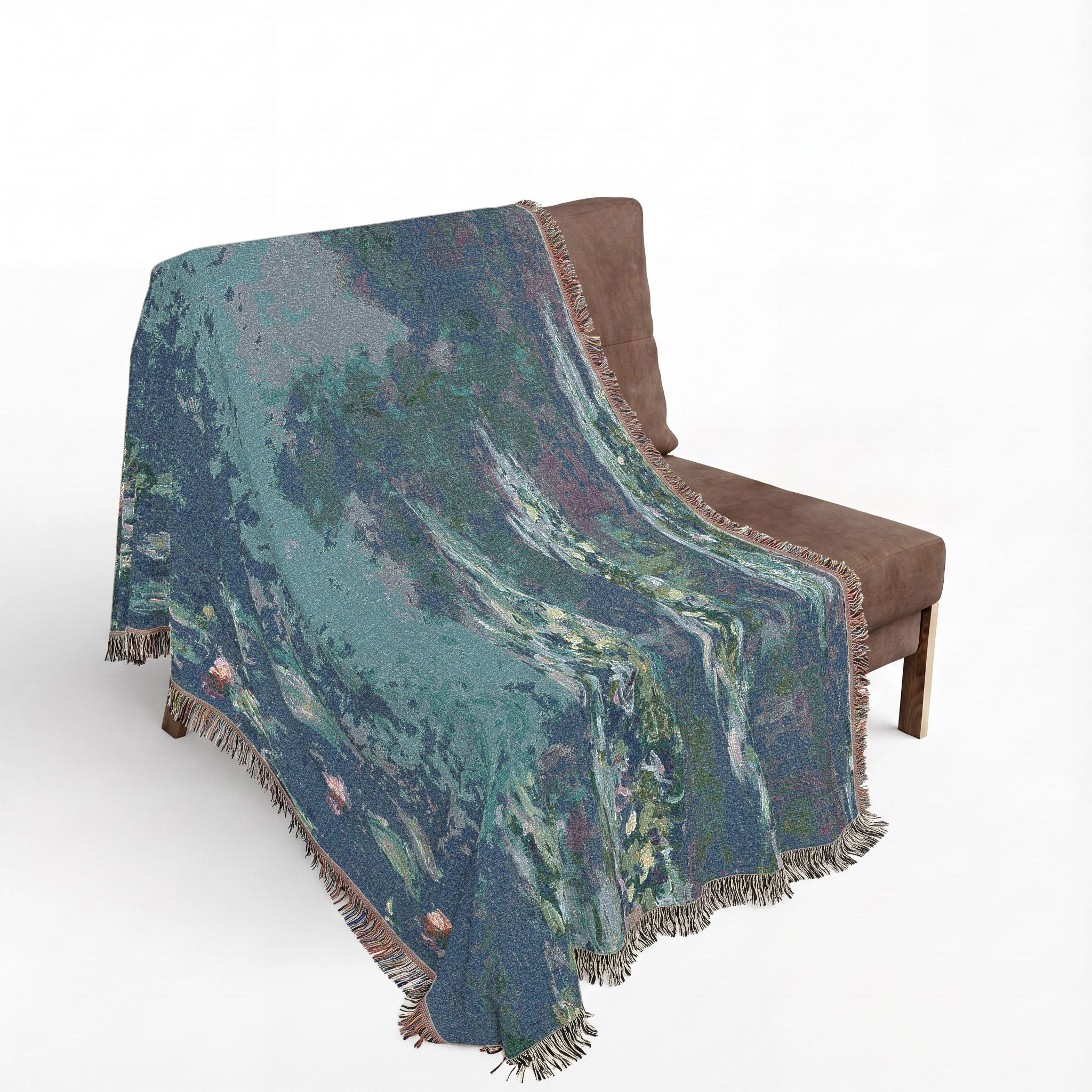 Water Lilies Woven Blanket, Claude Monet, Impressionist Fine Art Throw