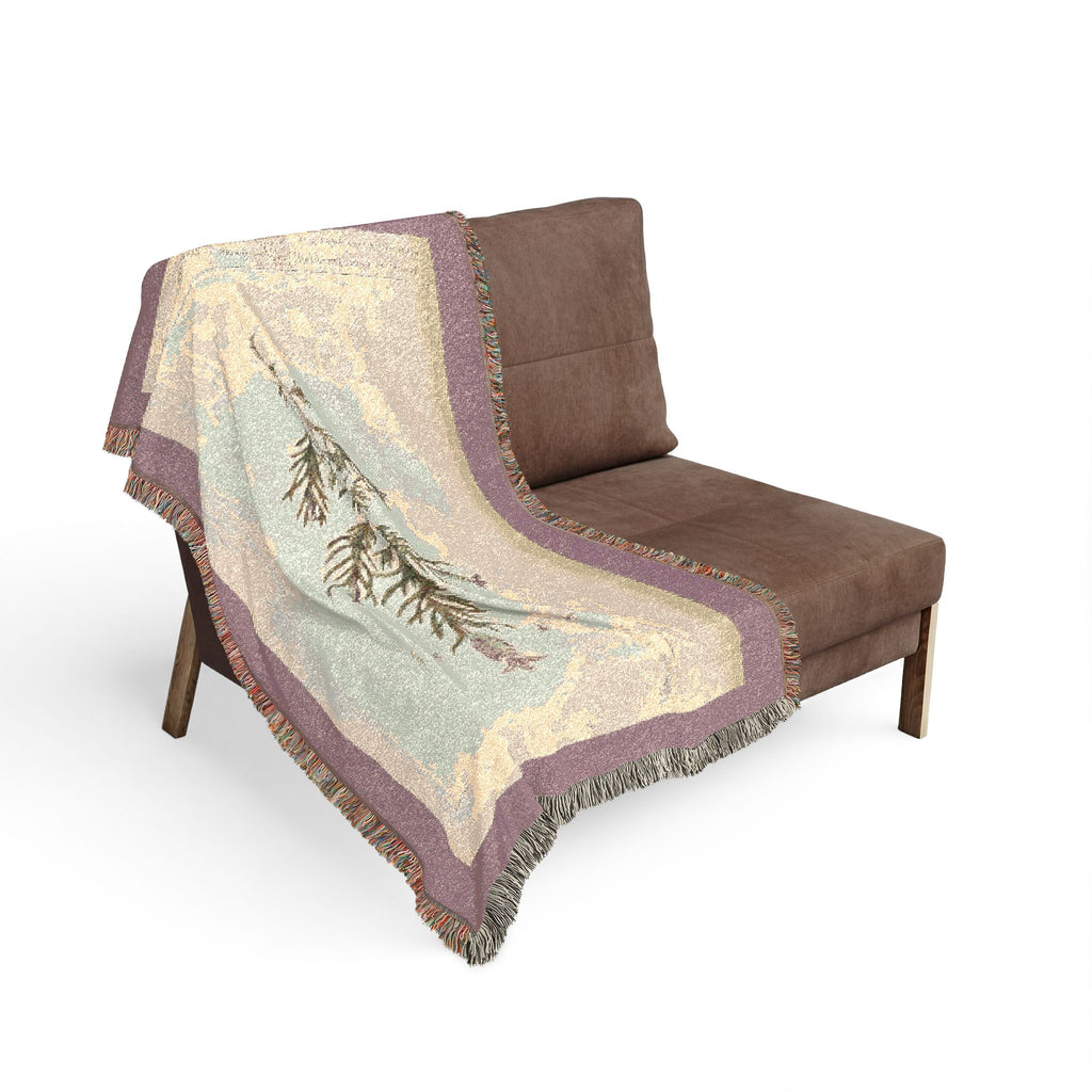A Curious Herbal French Lavender Woven Blanket, Elizabeth Blackwell, Botanical Art Throw