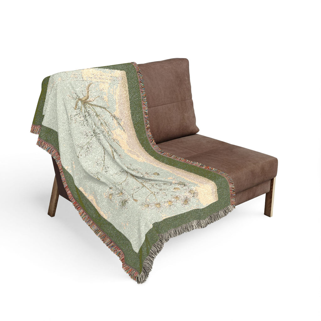 A Curious Herbal Faetid Camomile Woven Blanket, Elizabeth Blackwell, Botanical Art Throw