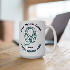 One More Game Was Three Hours Ago Mug, Funny Gamer Humor, Retro Neon White Ceramic