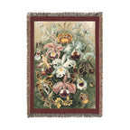 Orchidae Orchids Woven Blanket, Ernst Haeckel, Vintage Botanical Art