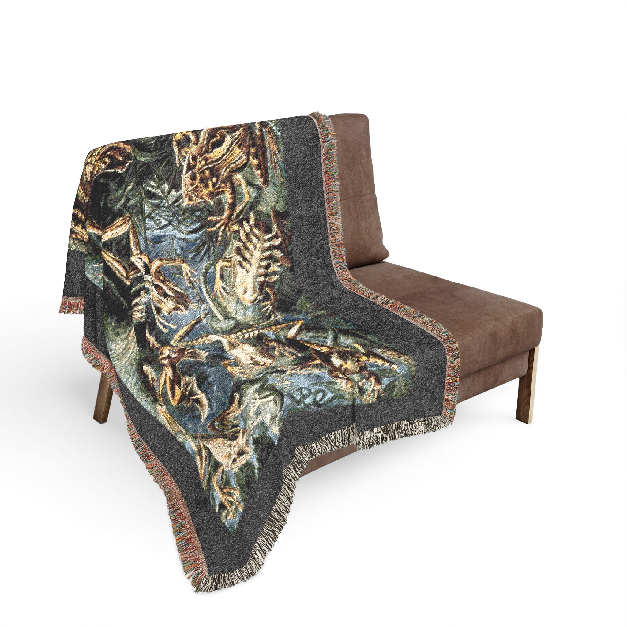 Batrachia Frogs Woven Blanket, Ernst Haeckel, Vintage Amphibian Art
