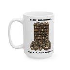 I Like Big Books And I Cannot Budget Mug, Funny Book Lover Humor, White Ceramic