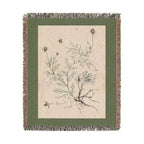 A Curious Herbal Camomile Woven Blanket, Elizabeth Blackwell, Vintage Botanical Art