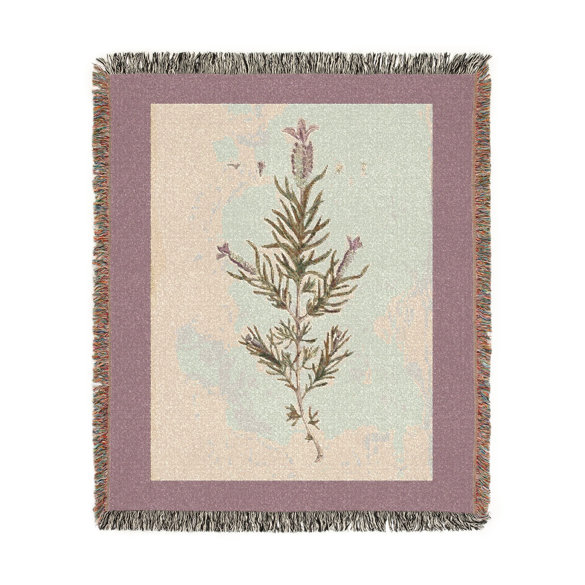 A Curious Herbal French Lavender Woven Blanket, Elizabeth Blackwell, Botanical Art Throw
