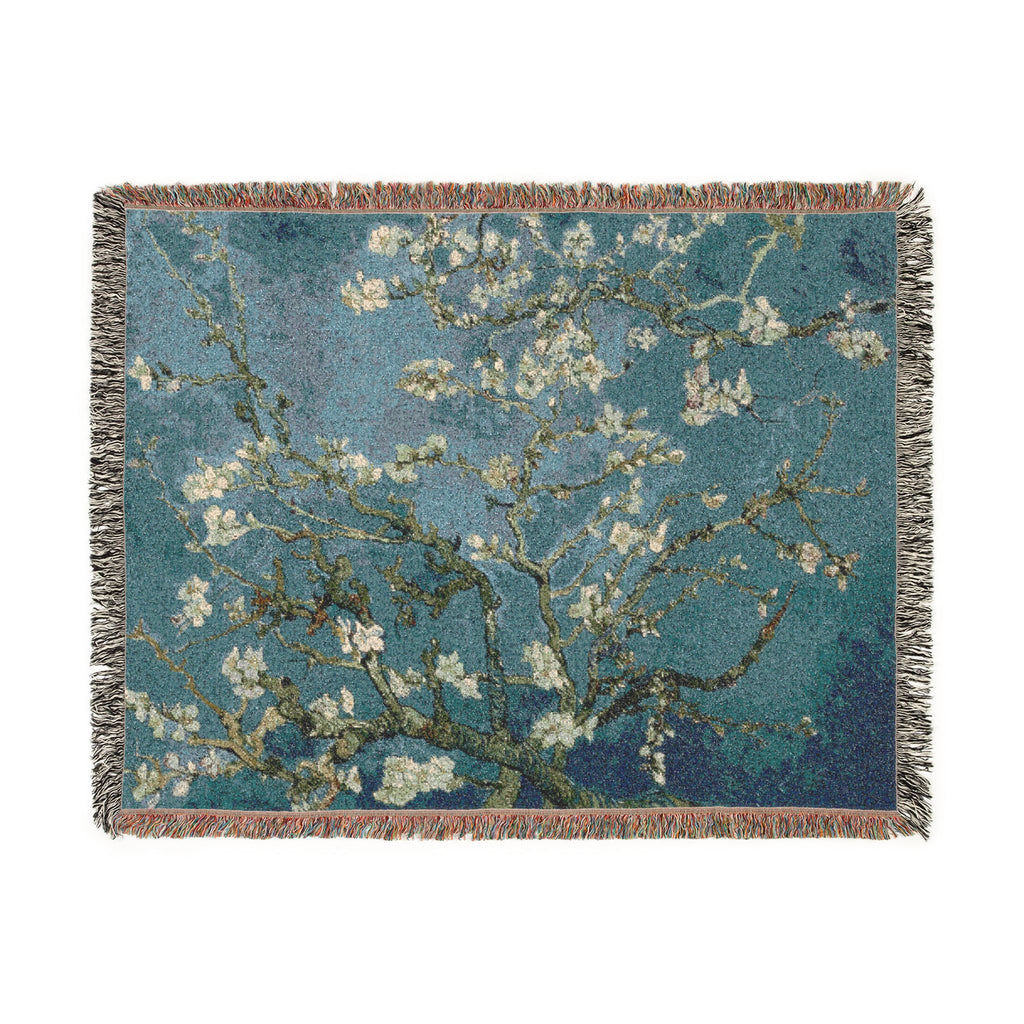 Almond Blossom Woven Blanket, Vincent van Gogh, Floral Fine Art Throw