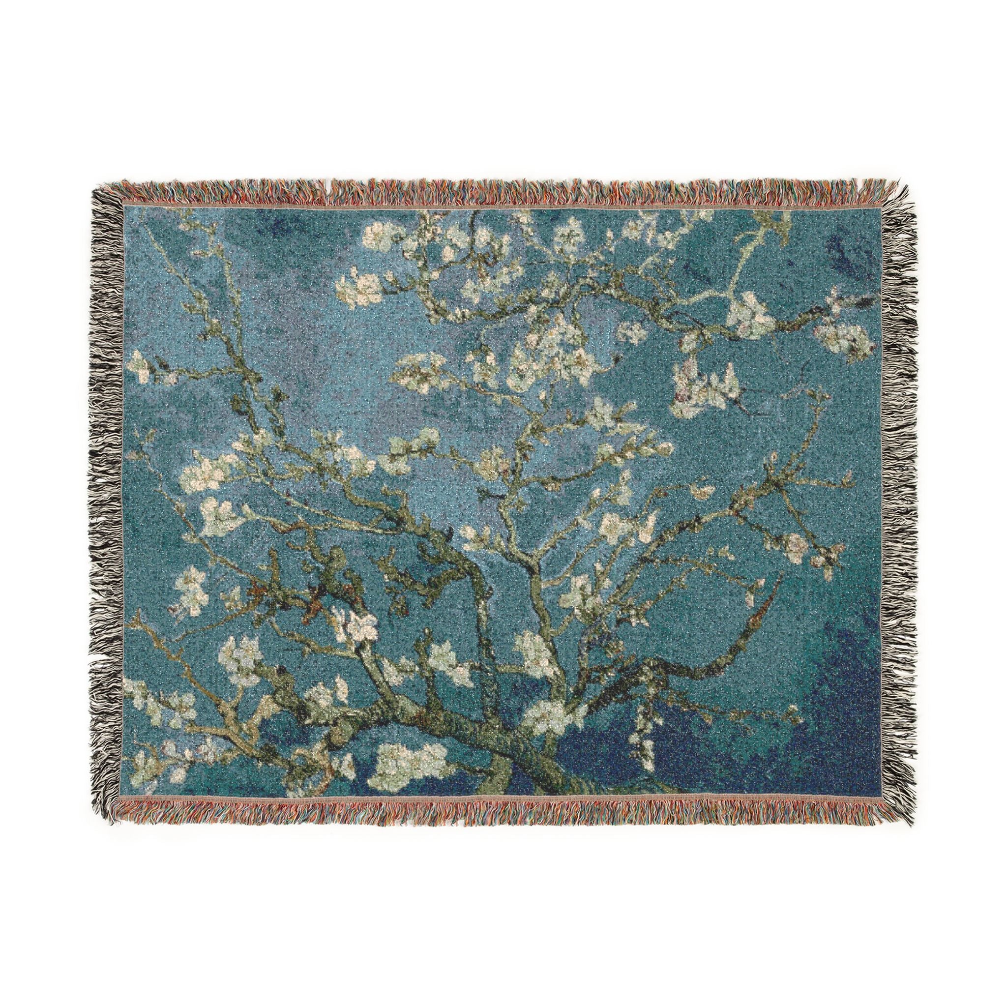 Almond Blossom Woven Blanket, Vincent van Gogh, Floral Fine Art Throw