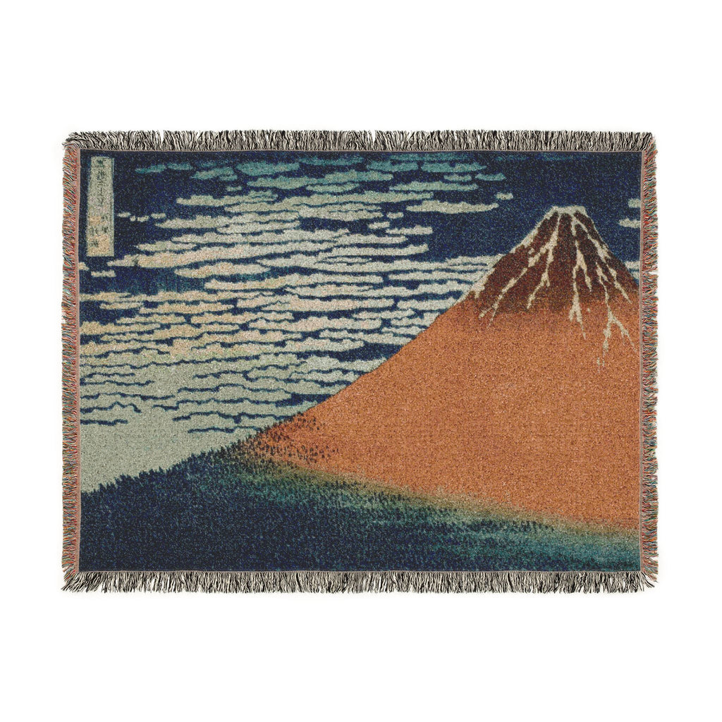 A Mild Breeze on a Fine Day Woven Blanket, Katsushika Hokusai, Japanese Landscape Art