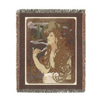JOB Cigarette Papers Woven Blanket, Alphonse Mucha, 1897 Art Nouveau Poster