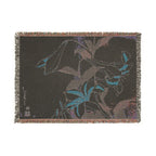 Lilies Woven Blanket, Katsushika Hokusai, Japanese Botanical Art Throw