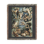 Batrachia Frogs Woven Blanket, Ernst Haeckel, Vintage Amphibian Art