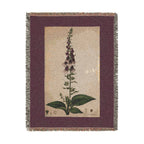 Digitalis Purpurea Foxglove Woven Blanket, Flora Londinensis, Vintage Botanical Art