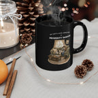 My Cat's Love Language is Property Damage Mug, Funny Cat Humor, Black Ceramic