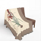 Amaryllis Formosissima Woven Blanket, Pierre-Joseph Redouté, Vintage Botanical Art Throw