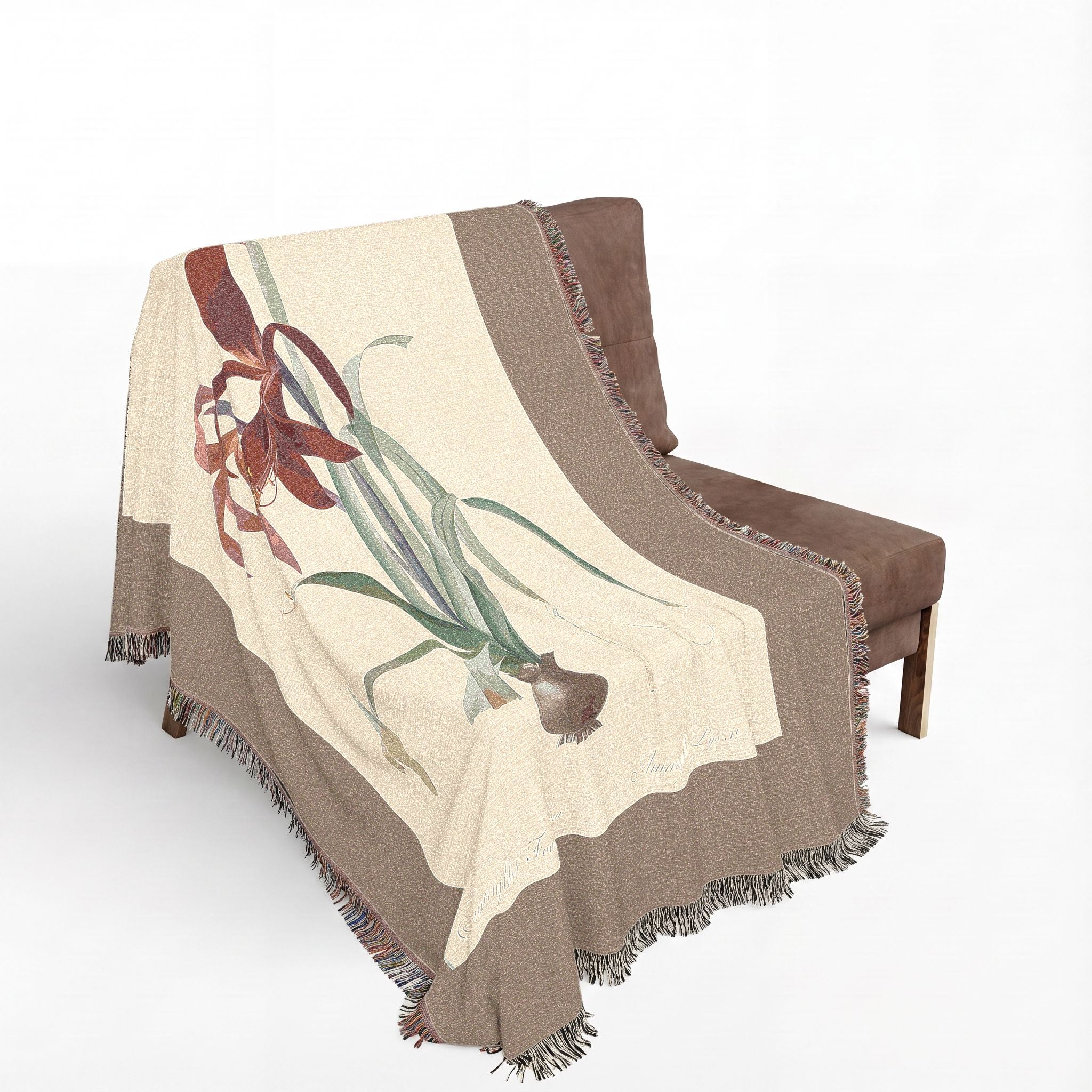 Amaryllis Formosissima Woven Blanket, Pierre-Joseph Redouté, Vintage Botanical Art Throw