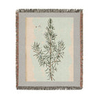 A Curious Herbal Rosemary Woven Blanket, Elizabeth Blackwell, Vintage Botanical Art Throw
