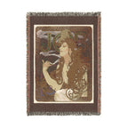 JOB Cigarette Papers Woven Blanket, Alphonse Mucha, 1897 Art Nouveau Poster