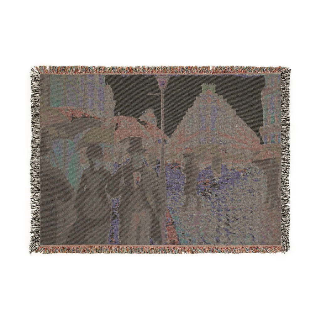 Paris Street; Rainy Day Woven Blanket, Gustave Caillebotte, Impressionist Art Throw